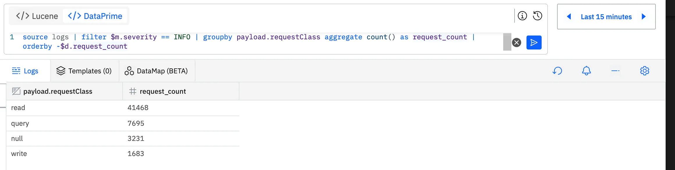 querying with dataprime