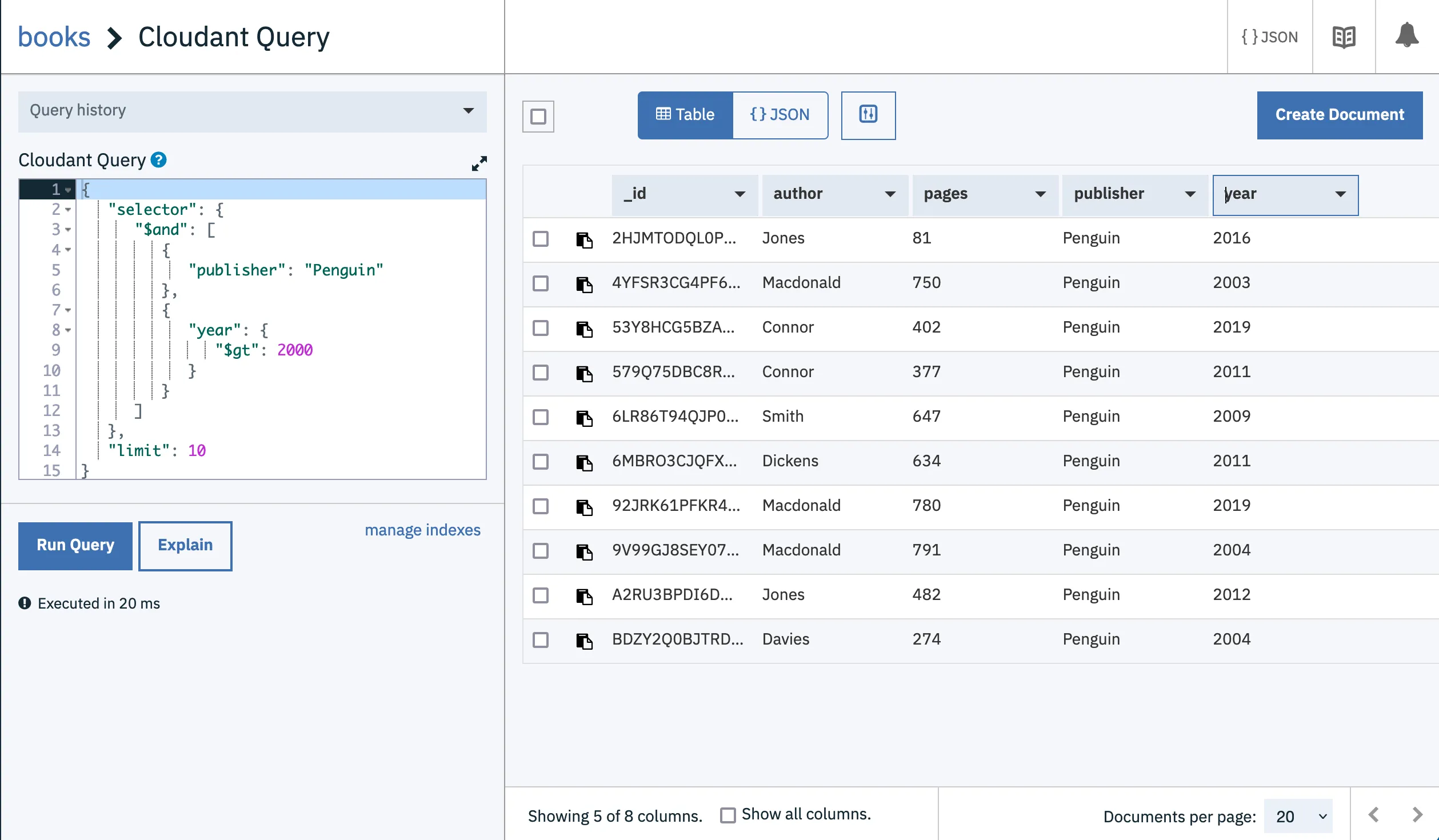running the query